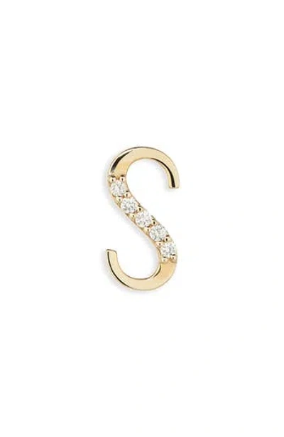 Lana 14k Gold Diamond Initial Single Stud Earring