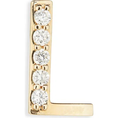 Lana 14k Gold Diamond Initial Single Stud Earring