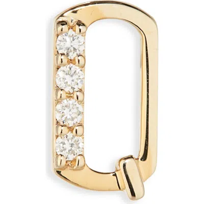 Lana 14k Gold Diamond Initial Single Stud Earring In Brown