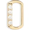 Lana 14k Gold Diamond Initial Single Stud Earring In Brown