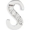 Lana 14k Gold Diamond Initial Single Stud Earring In White
