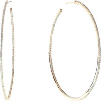 Lana 14k Gold Diamond Skinny Inside Out Hoop Earrings
