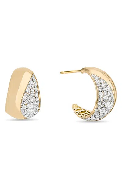 Lana Half Pave Diamond Dipped Protofusion Huggies In In Gold