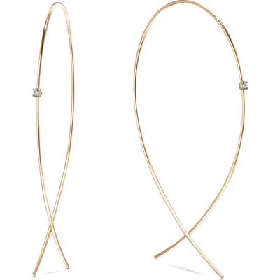 Lana 14k Gold Diamond Upside Down Hoop Earrings