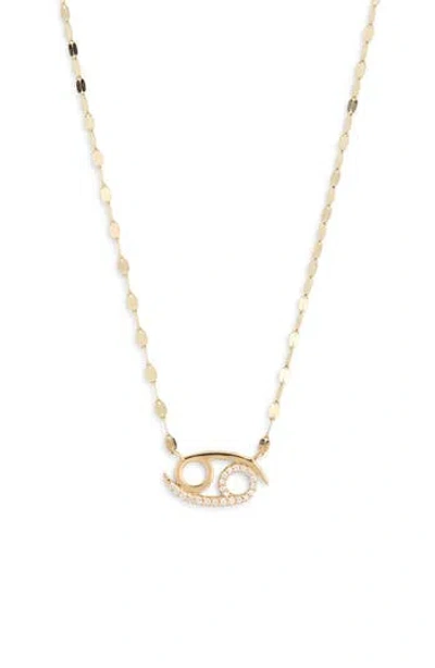 Lana 14k Gold Diamond Zodiac Cancer Pendant Necklace