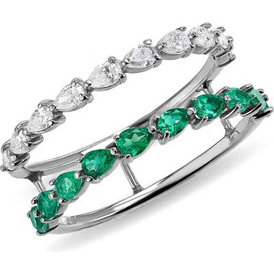 Lana 14k Gold Emerald & Diamond Band Ring In Metallic