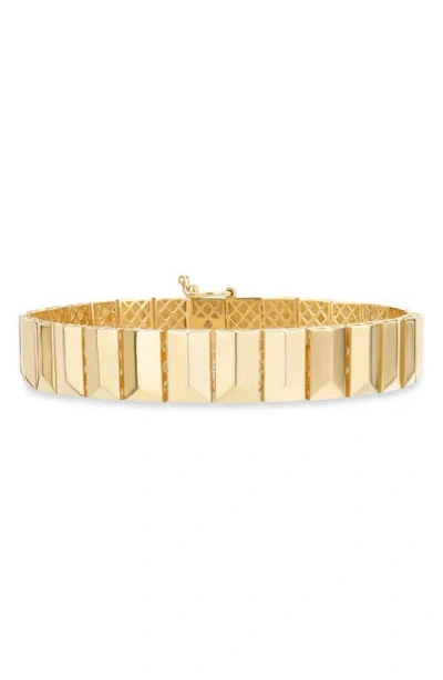 Lana 14k Gold Grooved Flash Tile Bracelet