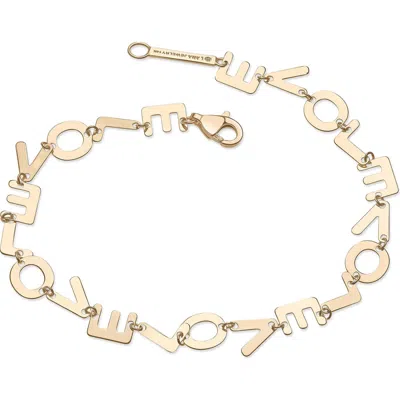 Lana 14k Gold Laser Love Chain Bracelet