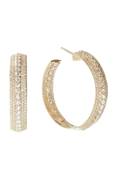 Lana 14k Gold Mega Pavé Diamond Hoop Earrings