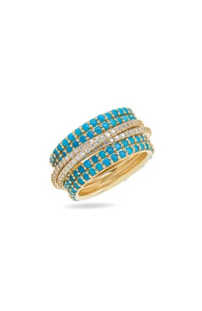 Lana 14k Gold Mega Turquoise & Diamond Kinetic Ring