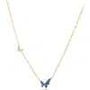 Lana 14k Gold White & Blue Diamond Pendant Necklace In Gold