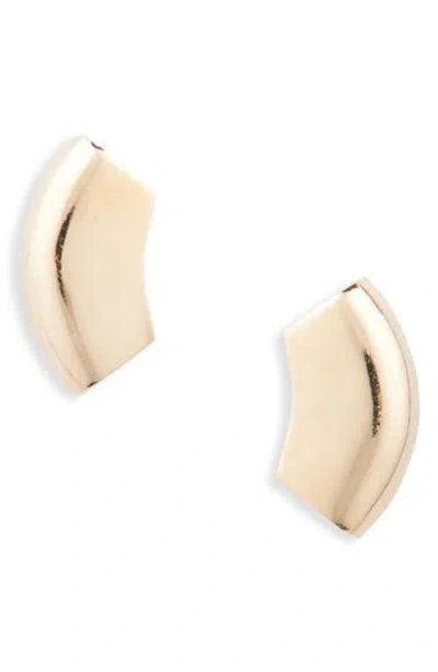 Lana 14k Gold Wide Cuffed Stud Earrings