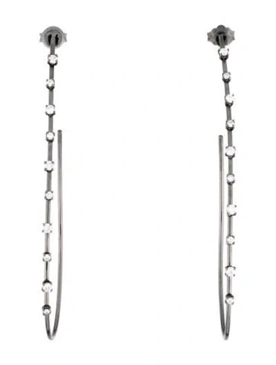 Pre-owned Lana 14k Large Diamond Hoops In Black