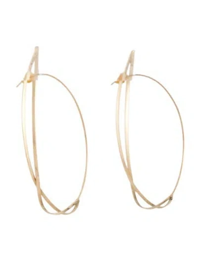 Pre-owned Lana 14k Large Upside Down Crossover Hoop Earrings In Multicolor