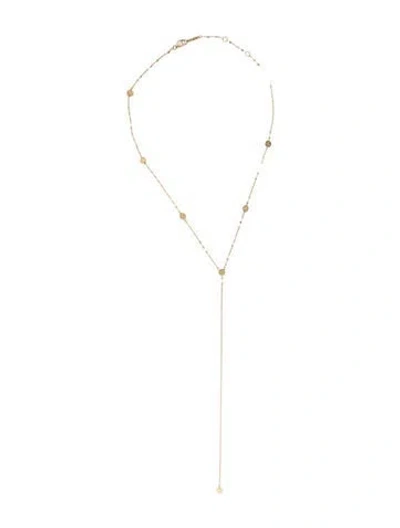 Pre-owned Lana 14k Lariat Necklace, 16.5" In Multicolor