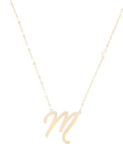 Pre-owned Lana 14k Malibu 'm' Initial Pendant Necklace, 17.5" In Multi