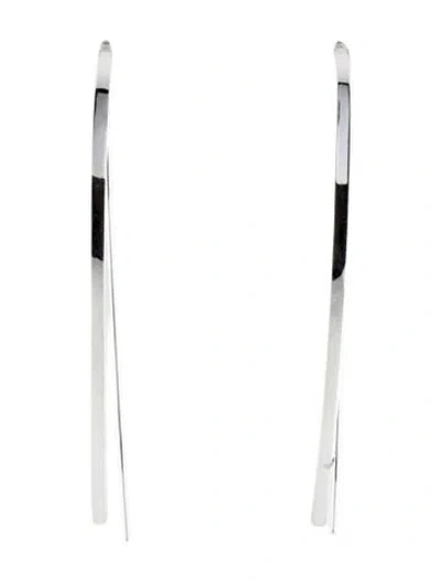 Pre-owned Lana 14k Narrow Flat Upside Down Hoop Earrings In Multi