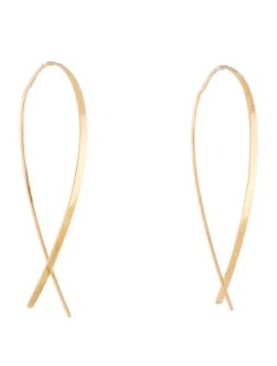 Pre-owned Lana 14k Narrow Flat Upside Down Hoop Earrings In Multi