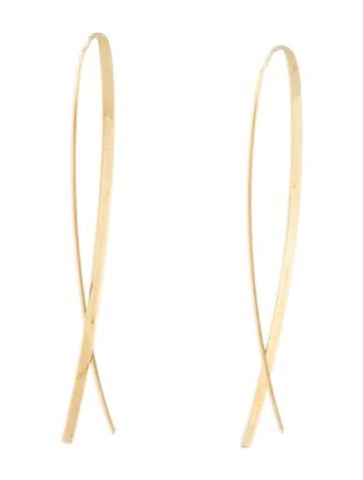 Pre-owned Lana 14k Narrow Flat Upside Down Hoop Earrings In Multicolor