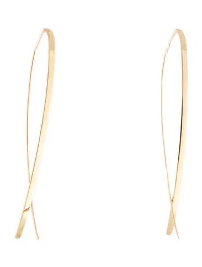 Pre-owned Lana 14k Narrow Flat Upside Down Hoop Earrings In Multicolor