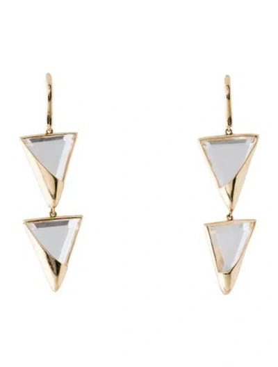 Pre-owned Lana 14k Quartz Drop Earrings In Multicolor