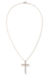 Lana 14k Rose Gold Diamond Cross Pendant Necklace In Gold