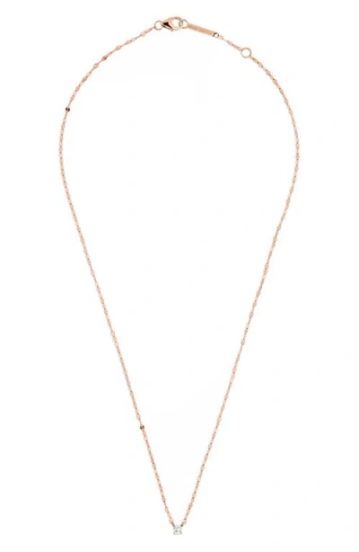 Lana 14k Rose Gold Solo Diamond Pendant Necklace