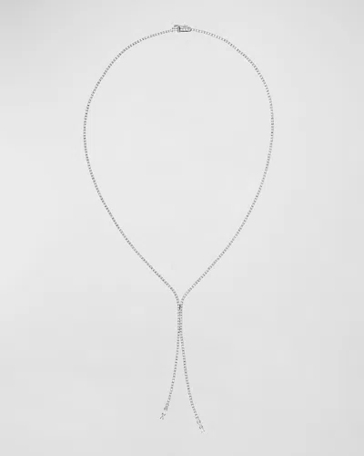 Lana 14k Skinny Tennis Lariat With Baguette Diamond Ends In White Gold