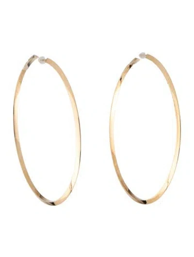 Pre-owned Lana 14k Thin Pointed Royale Hoop Earrings In Multicolor