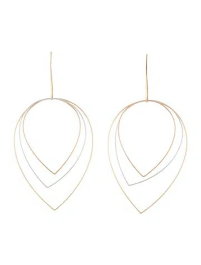 Pre-owned Lana 14k Tri-tone Large Three Tier Earrings In Multi