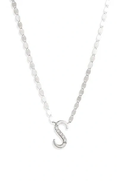 Lana 14k White Gold Diamond Initial Pendant Necklace In Metallic
