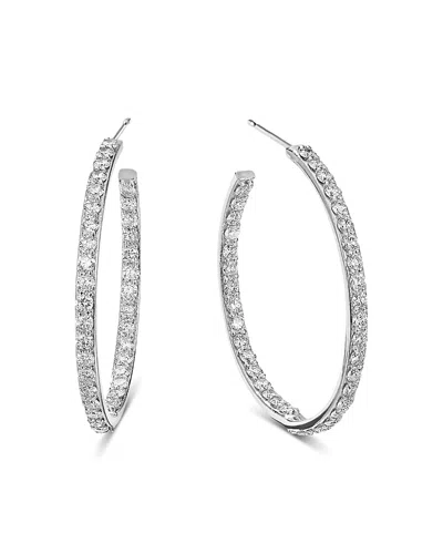 Lana 14k White Gold Diamond Inside Out Hoop Earrings In Gray