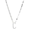 Lana 14k White Gold Diamond Letter Pendant Necklace In Metallic