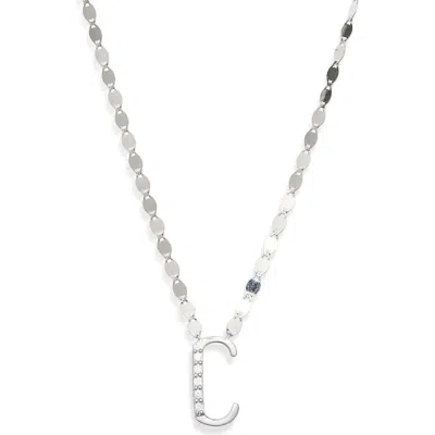 Lana 14k White Gold Diamond Letter Pendant Necklace In Metallic