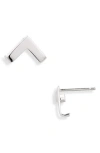 Lana 14k White Gold Wrapped Cuff Stud Earrings In Silver