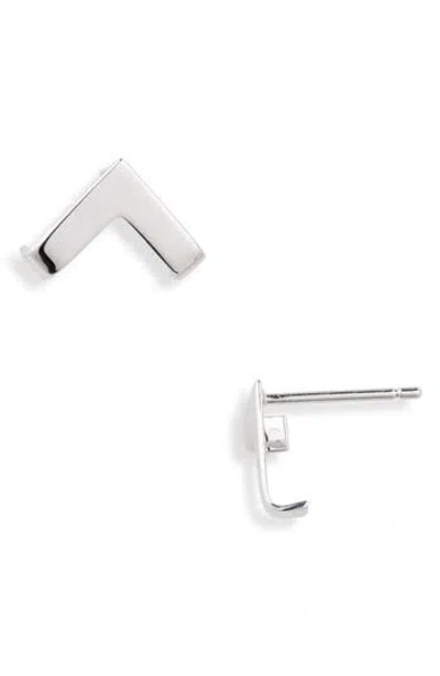 Lana 14k White Gold Wrapped Cuff Stud Earrings In Silver