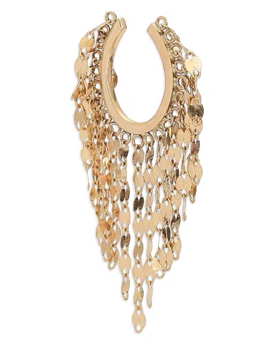 Lana 14k Yellow Gold Cascading Chain Single Ear Cuff