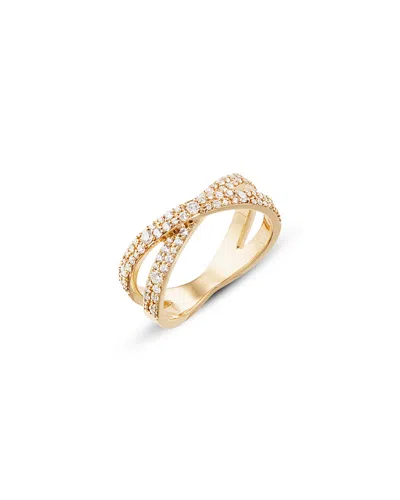 Lana 14k Yellow Gold Diamond Crossover Statement Ring