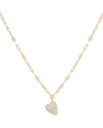 Lana 14k Yellow Gold Diamond Heart Mini Pendant Necklace, 0.07 Tcw
