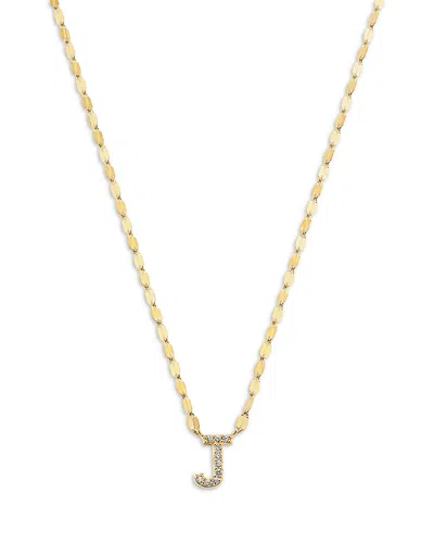 Lana 14k Yellow Gold Diamond Initial J Pendant Necklace, 18