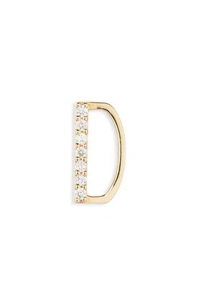 Lana 14k Yellow Gold Diamond Initial Single Stud Earring