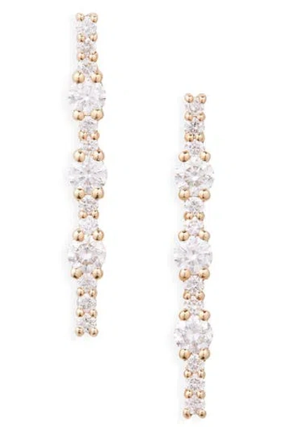 Lana 14k Yellow Gold Diamond Linear Drop Earrings