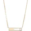 Lana 14k Yellow Gold Diamond Open Rectangle Pendant Necklace In Gold