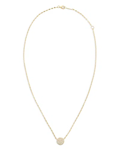Lana 14k Yellow Gold Diamond Pave Disc Pendant Necklace, 18 In Gray