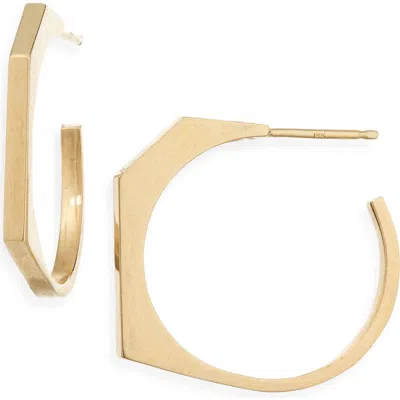 Lana 14k Yellow Gold Geometric Hoop Earrings