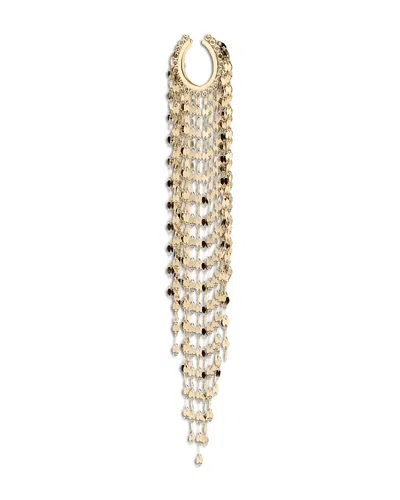Lana 14k Yellow Gold Long Cascading Chain Single Ear Cuff