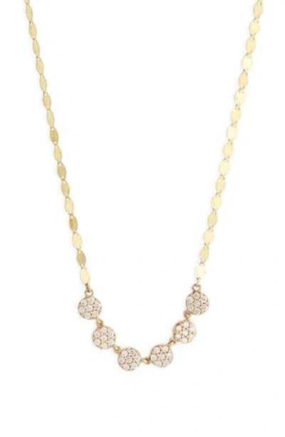 Lana 14k Yellow Gold Pavé Diamond Disc Frontal Necklace