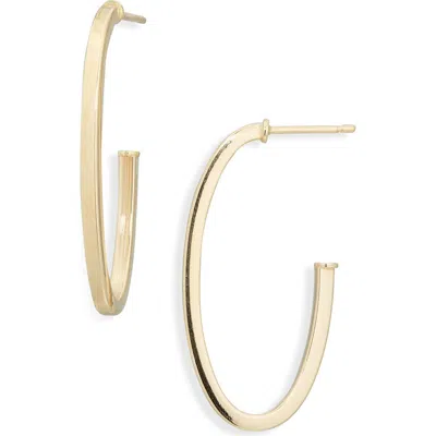 Lana 14k Yellow Gold Thin Oval Hoop Earrings