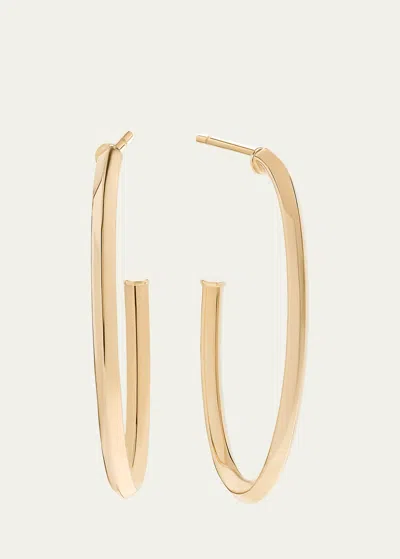 Lana Jewelry 14k Yellow Gold Narrow Oval Hoop Earrings