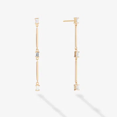 Lana Baguette Diamond Bar Linear Earrings 14k In Gold